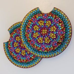 Car cup coaster daisy